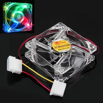 Cpu cooler master rgb cooling fan Colorful LED Light Neon Clear 80mm PC Computer Case Cooling Fan Mod do chłodnicy dropshipping