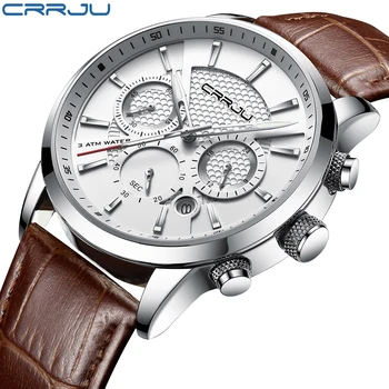 Crrju Sport Chronograph Fashion Zegarki Men Top Brand Luxury Wodoodporny 24 hour Date zegarek Kwarcowy Man watch dropshipping