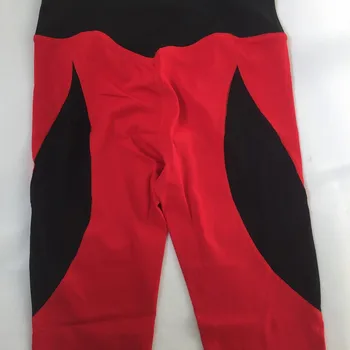 Czerwone Spodnie Do Jogi Kobiety Siatka Patchwork Siłownia Legginsy Fitness Sport Oddychająca Jogging Uciskowe Rajstopy Kobiety Sportowe Spodnie 2018