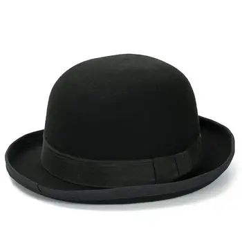 Czysta wełna Mężczyźni Kobiety фетровая kapelusz czarny granatowy szary elastyczne pola wełniany фетровый melonik casual kopuła zimowy derby kapelusz czapki