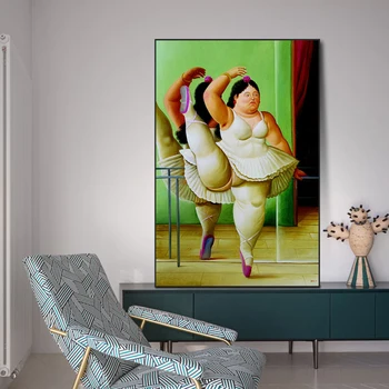 Człowiek z gitarą Fernando Botero słynna sztuka malarstwo Bailarina Canvas Art malarstwo olejne do salonu Home Decor (bez ramki)