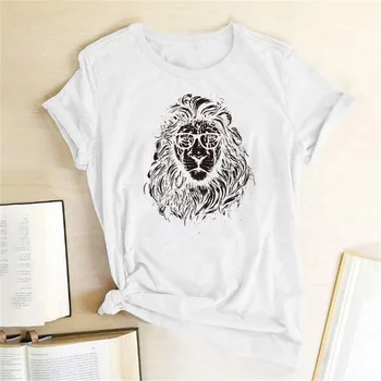 Damska koszulka 2021 o-neck koszulka damska suknia zwierząt O-neck zwykły
