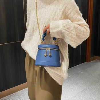Damska Torba Luxury Brand Bag Round Bucket Design Hand Bag Sac Femme Clutch Trend Crossbody Torby Na Ramię Dla Kobiet 2020 Totes