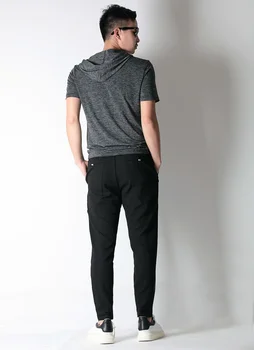 Darmowa wysyłka letnie męskie modne bluzki , wygodne męskie spodnie Harlan ,męskie spodnie w kolorze czarnym ,rozmiar 29-40