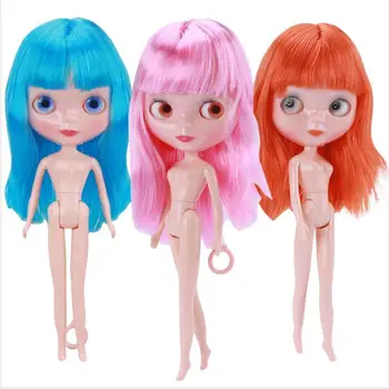 Darmowa wysyłka tanie RBL NO.1-7 DIY Nude Blyth lalka prezent na urodziny dla dziewczynek 4 kolory wielkie oczy lalki z pięknymi włosami miła zabawka