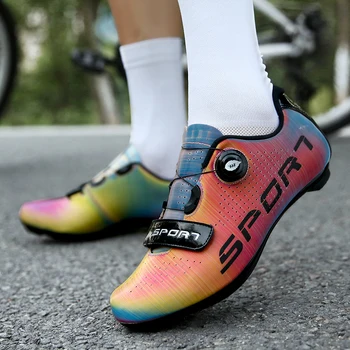Dazzle Color jazda na Rowerze buty MTB oddychająca Самоблокирующаяся SPD Cleat rowerowa buty odkryty wyścigi buty do biegania mężczyźni rower buty sportowe