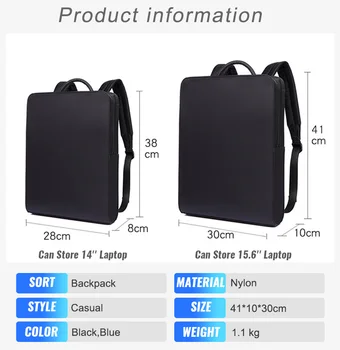 DIENQI minimalizm cienki laptop plecak mężczyźni 15,6 cala praca biurowa plecak biznesowe torby czarny ultra lekki plecak smukły plecak