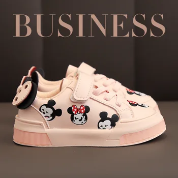 Diseny kids Mickey Mouse Cartoon soft casual shoes girls Minnie soft light shoes eu size 21-25