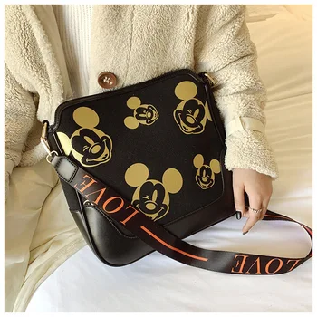 Disney pu + canves torba na ramię Mickey Mouse pani posłaniec ramię kreskówka Torba damska nowa casual torba messenger