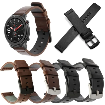 Dla GTR 42 47 mm paski skórzane watchband Xiaomi Huami Amazfit PACE/Stratos 3 2S bransoletka Samsung Gear S3 S2 Correa
