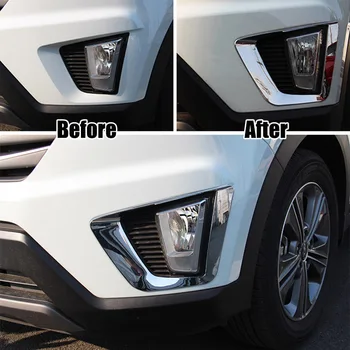 Dla Hyundai Creta IX25 2016 2017 2018 2019 chromowany przedni przeciwmgłowa wykończenie reflektorów przeciwmgłowych pokrywa ozdoby stylizacji samochodów