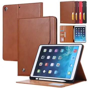 Dla iPad 10.2 inch 2019 Case with Pencil Holder Leather Folio Case Smart Cover Sleep, Wake For iPad 7th Gen 10.2