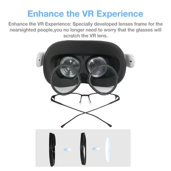 Dla Oculus Quest 2 VR Anti-Magnetic Blue Eyeglass Frame Quick Disassemble Clip Lens Protection For Oculus Quest 2 Glasses