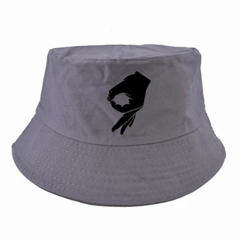 Dobry znak ręce Harajuku pop kobiety rybak kapelusz mężczyźni lato płaski hip-hop cap List drukowania wiadro kapelusz Bob wprowadzenie
