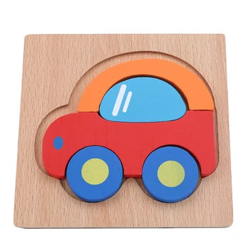 Drewniane puzzle zabawki drewniane puzzle 3D, puzzle dla dzieci dla dzieci kreskówka zwierząt układanka zabawki edukacyjne