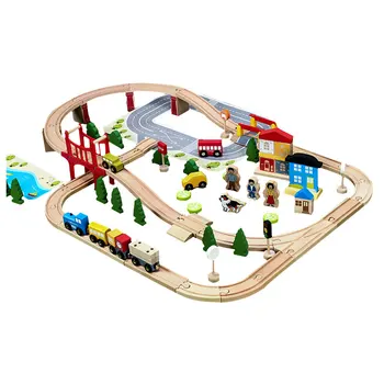 Drewniany pociąg utwór zabawki edukacyjne utwór akcesoria zestaw jest kompatybilny z drewnianym pociągiem kolei i samochodu zabawki dla dzieci