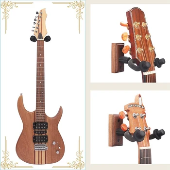 Dropship-2 Pack gitarowe wieszaki ścienne do mocowania uchwyt stojak do akustycznej gitary elektrycznej gitary ukulele drewno orzechowe