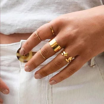 Duży klasyczny 925 opieczętowane srebrny elegancki, regulowany szeroki palec pierścień unisex kobiety próbki otwarte pierścień grupa Bijoux biżuteria ustawić pierścień