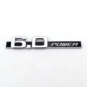 Dwie boczne drzwi ikony 3D chromowany samochodowy naklejka 6.0 Power Emblem
