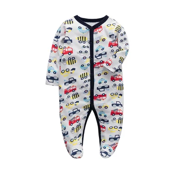 Dzieci suwaki noworodki chłopcy dziewczęta spania piżamy 3 m -12 m miesięcy kombinezon dziecięca odzież z długim rękawem