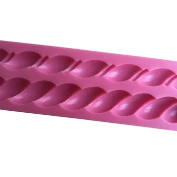 Długa forma 3D lina koronki ciasto czekoladowe ozdoby narzędzia DIY pieczenia fondant Silikonowa forma A838
