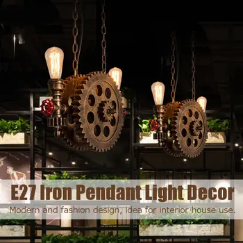 E27 przemysłowy styl biegów lampa wisząca antyczne lampy bar restauracja Domowy oprawa ozdoby osobowości oświetlenia wewnętrznego 110-240v