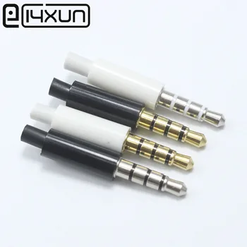 EClyxun 10szt mini jack 3,5 mm, stereo złącze 4 bieguny 3,5 audio złącze zasilacza złącze biały i czarny nikiel/pozłacany