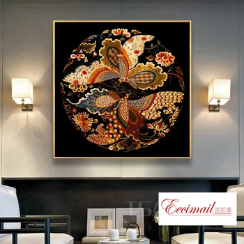 EECAMAIL nowy chiński styl Klasyczny Phoenix Diament malarstwo pełna Diament Phoenix Haft Krzyżem sypialnia szafka weranda salon