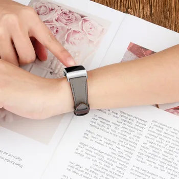 EiEuuk akcesoria skóra naturalna wymiana pasek do zegarków bransoletka pasek naręczny dla Fitbit Charge 3 Smartwatch