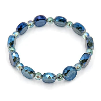 Elastyczna bransoletka dla uroczych kobiet,luksusowe i modne szklane bransoletki,moja niebieska moda,bransoletka łańcuch,joias de luxo