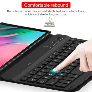 Etui do Samsung Galaxy Tab A 10.1 2019 Keyboard Case T510 T515 SM-T510 SM-T515 skórzany pokrowiec koloru podświetlenia klawiatury Bluetooth