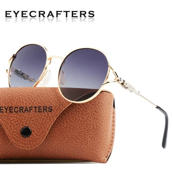 Eyecrafters luksusowej marki projektant damskie okulary polaryzacyjne retro jazdy wzór moda damska lustro okrągłe okulary odcienie