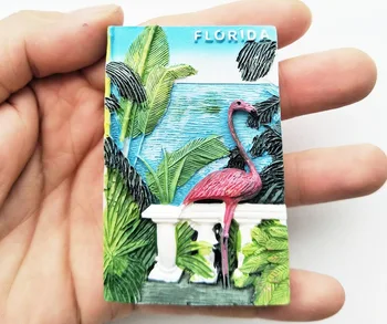 Floryda 3D flamingo lodówka Magnes na lodówkę pamiątka żywicy lodówka Magnes wystrój kuchnia dekoracji lodówka magnetyczna naklejka