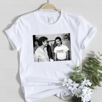 Freddie Mercury i Michael Jackson Damska koszulka LGBT-hipster MJ OLODUM Tshirt Women Cotton Street Tumblr Clothes Tee Tops