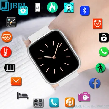Full Touch Smart Watch Women Men Smartwatch For Android IOS Electronics Smart Clock Fitness Tracker Square Bluetooth Smart-watch