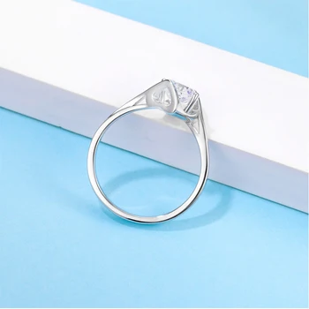 GEM ' s BALLET 1Ct Moissanite pierścień 925 srebro próby Solitaire Diamond panna młoda zaręczynowy pierścień obietnica dla kobiet dekoracje ślubne