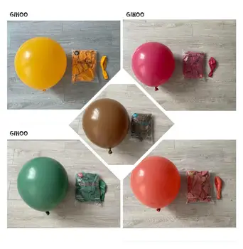 GIHOO 10 szt. 24 cali retro kolor latex balon cytrynowo-żółty brązowy okrągły piłka retro zielony fasola na ślub Urodziny wystrój