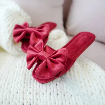 GKTINOO nowy japoński słodki łuk open toe domowe kapcie damskie sandały moda Czerwony slip buty damskie pantofle do sypialni japonki