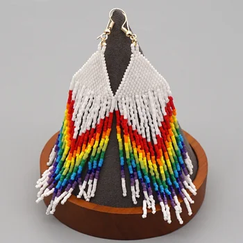 Go2boho Rainbow Earring For Women Ladies Gift Large Long Earring Handmade Tkane Miyuki Beading Jewelry Biżuteria Kolczyki Drop