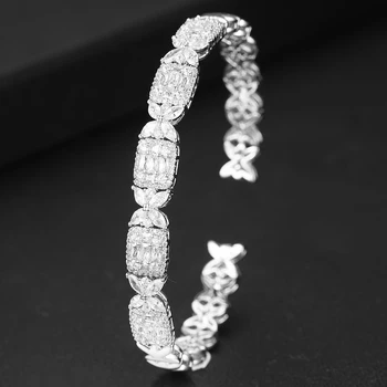 GODKI Południowa Modny arabski bransoletka pierścień biżuteria zestaw dla kobiet ślub sześciennych Cyrkon Kryształ CZ aretes de mujer modernos 2019