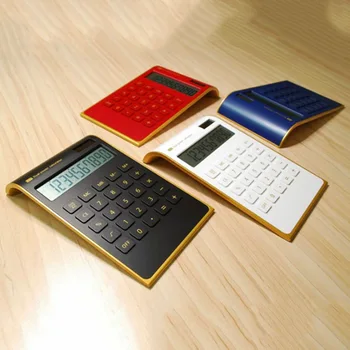 Gorąca sprzedaż twórczy slim Przenośny mini 10 cyfrowy kalkulator energia słoneczna Kryształ klawiatura podwójne źródło zasilania