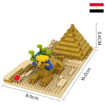 Gorąca лепининг twórcy miasta klasyczna architektura Sfinks Cheops piramida Egiptu model mini mikro diamentowe bloki cegły zabawki na prezent