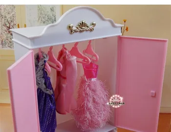 Gorąco sprzedaży zabawki dla dzieci akcesoria dla domu lalka mini-meble zestawy szafka+ogień+wieszak dla lalki Barbie, aby lalka Курн