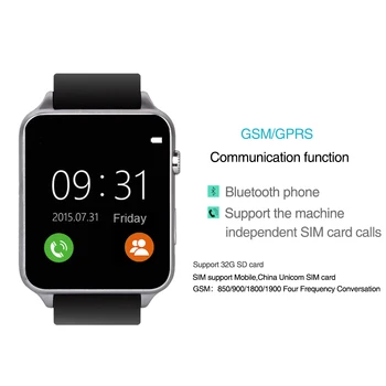 GT88 Smart Watch Android krokomierz rytmu serca tracker oświetlenie Sport Smartwatch for IOS Andriod telefon aparat zegar