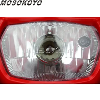 H4 35 W, Czerwony, owiewka reflektory Off Road Motocross reflektory Enduro reflektorów do Yamaha Honda XR CRF 125 CRM FMX 250 450 650 200
