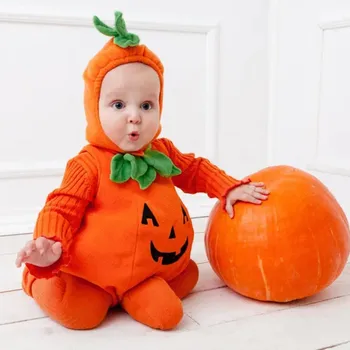 Halloween Baby Pumpkin Kapturem Romper dziecięce chłopcy dziewczyny bez rękawów i z długim rękawem Romper +Buty Odzież body macacão bebé