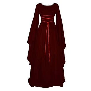 Halloween Sukienki Kobiet Średniowieczny Pałac Cosplay Kostiumy Purim Karnawał Z Długim Rękawem Slim Księżniczka Wiktoriański Renesans Sukienka