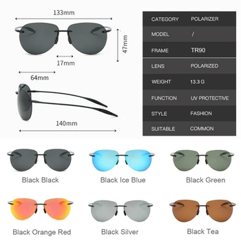HBK Pilot TR90 męskie okulary polaryzacyjne zaawansowane небьющийся materiał pamięci pilota okulary 2019 męskie jazdy odcienie UV400