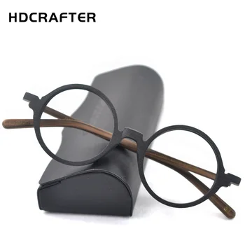 HDCRAFTER vintage, retro Okrągłe oprawki okularowe mężczyźni drzewo przepis krótkowzroczność dalekowzroczność optyczne, okulary oprawki do okularów dla kobiet
