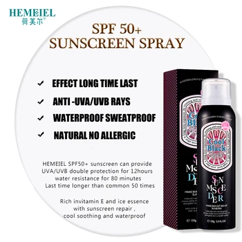 HEMEIEL Sunscreen spray SPF50 letni odkryty silny krem blok wodoodporny skuteczny UVA UVB promieniowanie krem do ciała Sun Spray 150 ml